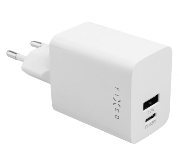 FIXED Ładowarka sieciowa 45W USB-C/USB-A biały FIXC45M-CU-WH - 1342417 - zdjęcie
